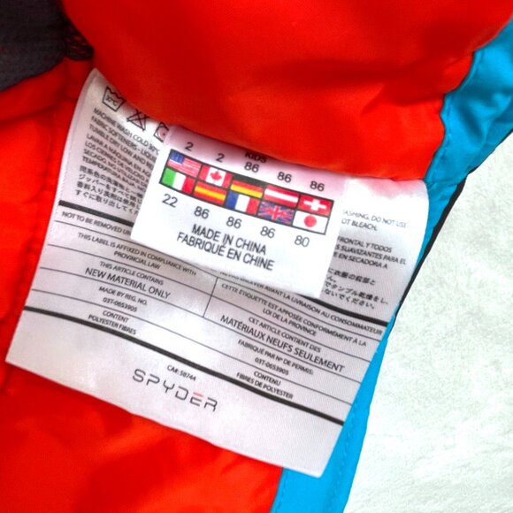Spyder Mini Challenger Ski Snow Jacket Kids Boys Size 2 Blue Full Zip Thinsulate - Picture 2 of 13